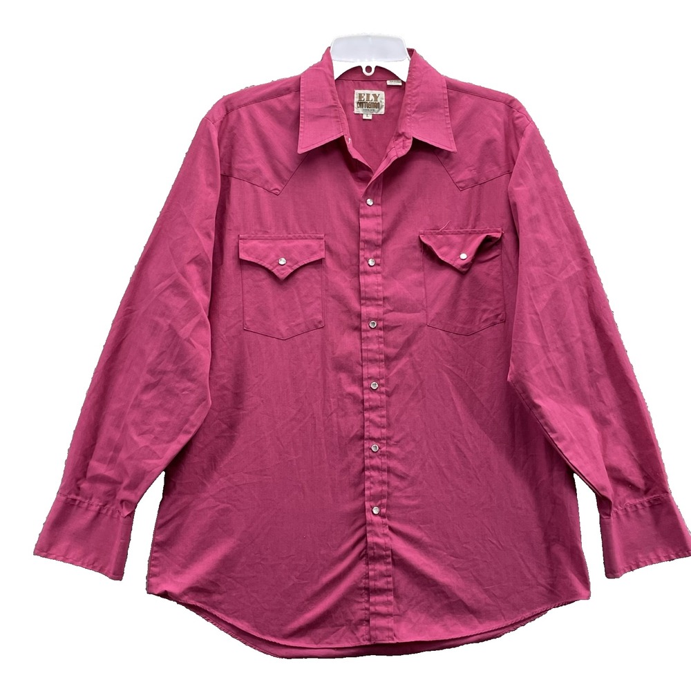 VTG Ely Cattleman Pearl Snap Western Shirt Women Large Rodeo Cowgirl Y2k Riding